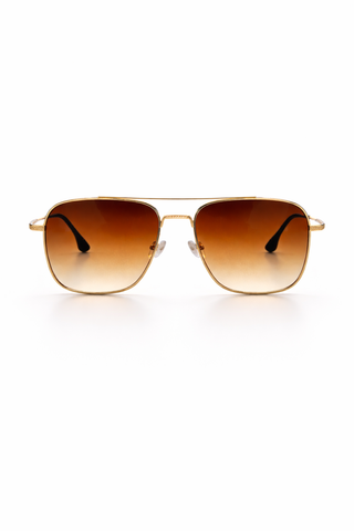 Vintage Square Aviators – Gold & Amber Gradient