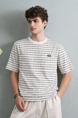 Minimal Micro Pattern Tee – Off White