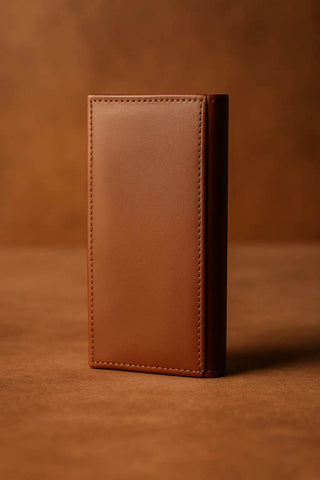 Classic Tan Leather Long Wallet – Slim & Stylish Organizer - Ecowears.pk