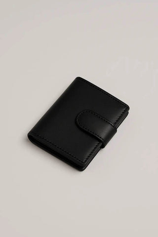 Black Leather Wallet – Professional Style with Secure Flap Closure - Ecowears.pk