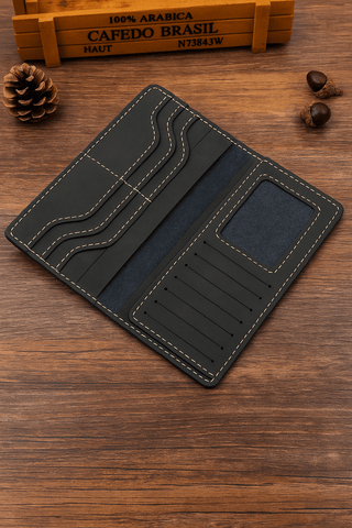 Rustic Dark Brown Leather Passport Holder - Ecowears.pk