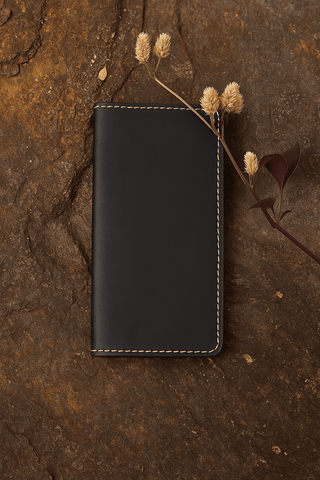 Rustic Dark Brown Leather Passport Holder - Ecowears.pk