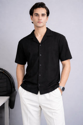 Black Textured Shirt